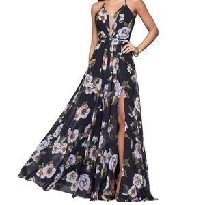 Faviana Floral Gown 7946 with Split
